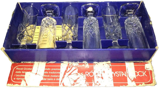 RCR-Cristalleria Artistica La Piana- Set of 6 Crystal Flutes- Period: 1980