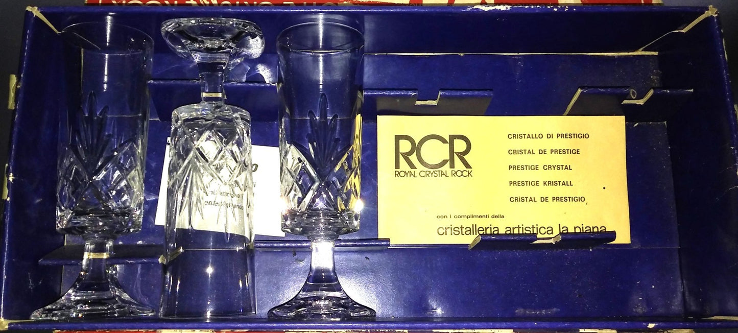 RCR-Cristalleria Artistica La Piana- Set of 6 Crystal Flutes- Period: 1980