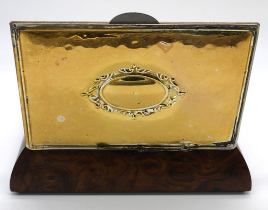 Plastic/wood jewelry box - book-style opening - with 925 silver foil - Period: 1980s