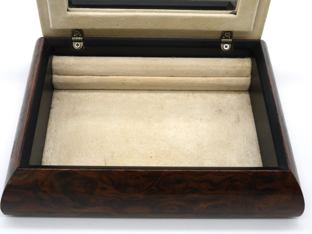 Plastic/wood jewelry box - book-style opening - with 925 silver foil - Period: 1980s