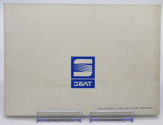 Original Seat Ibiza 1.2L/GL/GLX/1.5 Glx Owner's Manual - Period: 1985