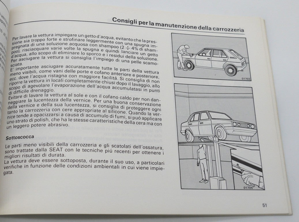 Manuel du propriétaire d'origine Seat Ibiza 1.2L/GL/GLX/1.5 GLX - Période : 1985