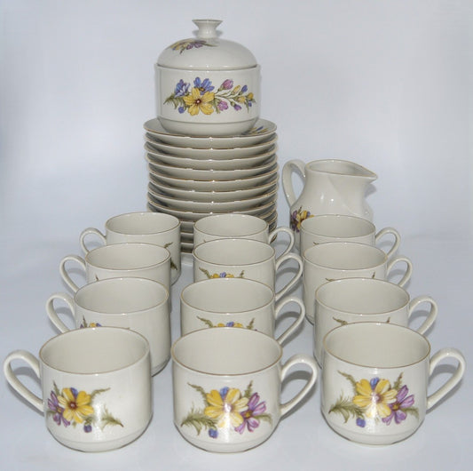 12-Piece Coffee Set - Tognana Porcelain Made in Italy - Period: 1970-1980