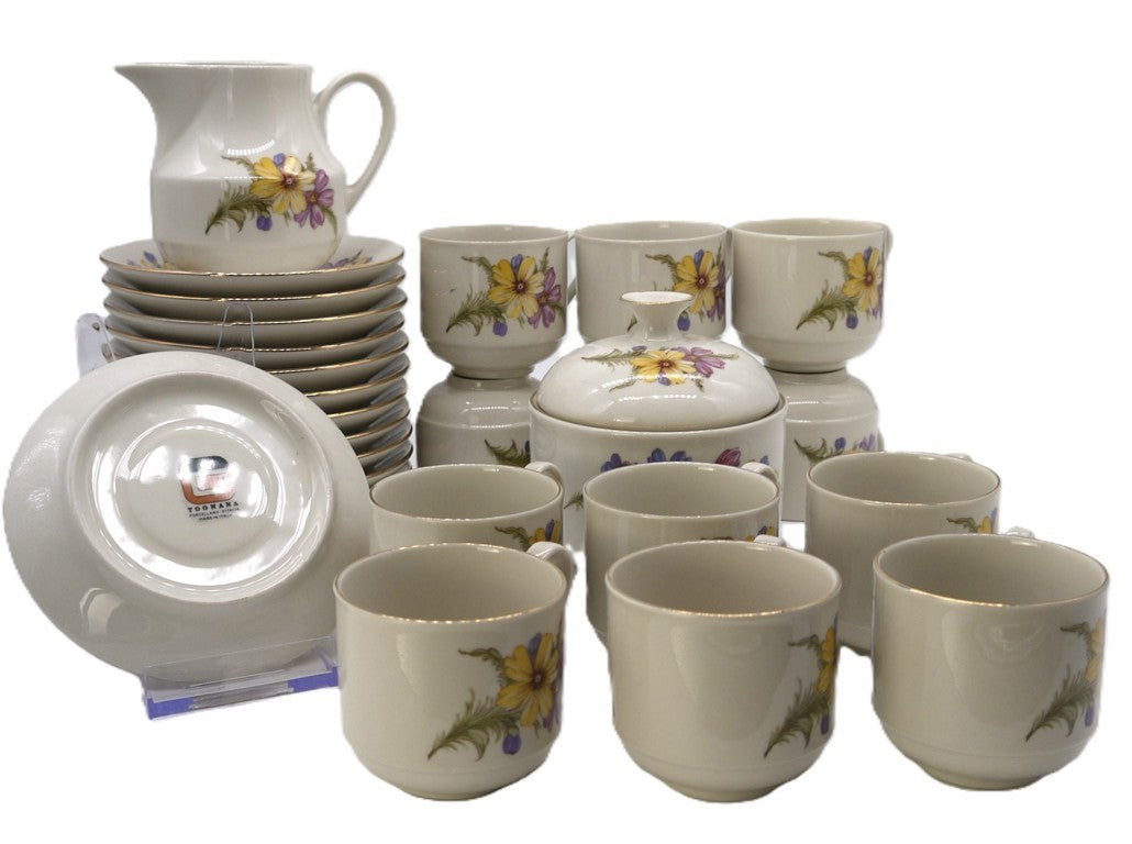 12-Piece Coffee Set - Tognana Porcelain Made in Italy - Period: 1970-1980