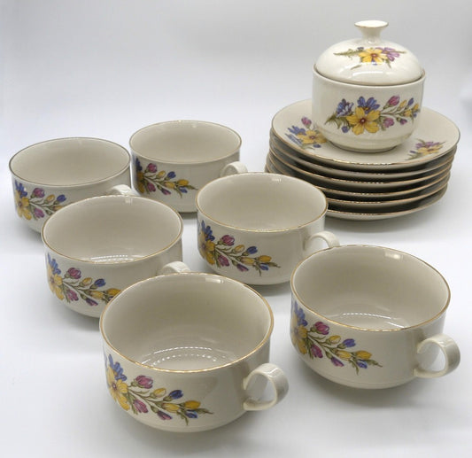 Breakfast Set - Milk/Tea - 6 pieces - Tognana Italian Porcelain - Period: 1970-1980
