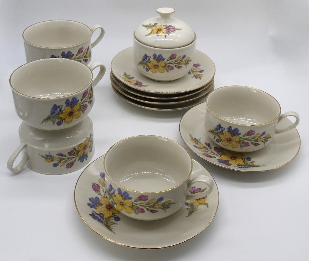 Breakfast Set - Milk/Tea - 6 pieces - Tognana Italian Porcelain - Period: 1970-1980