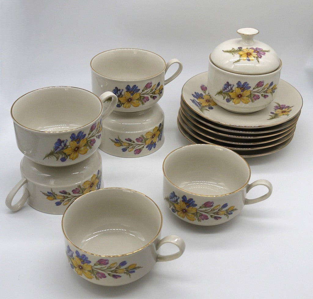 Breakfast Set - Milk/Tea - 6 pieces - Tognana Italian Porcelain - Period: 1970-1980