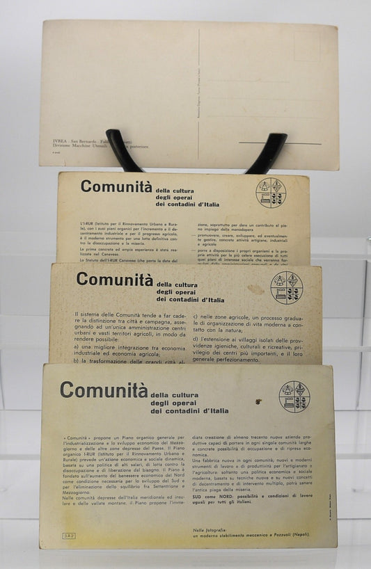 Olivetti Series - No. 3 Brochures and 1 Original Postcard - Period: 1950/60