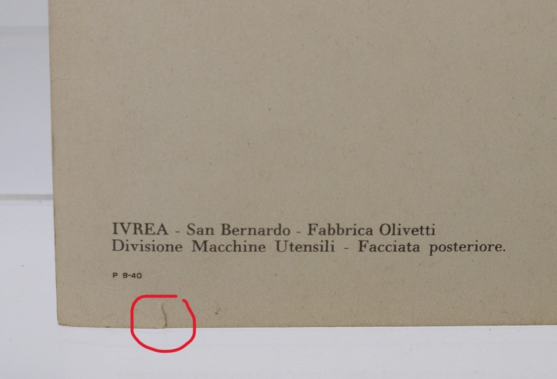 Olivetti Series - No. 3 Brochures and 1 Original Postcard - Period: 1950/60