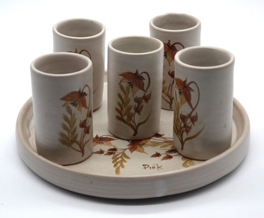 Rustic Coffee/Liquor Set with Tray - Period: 1990