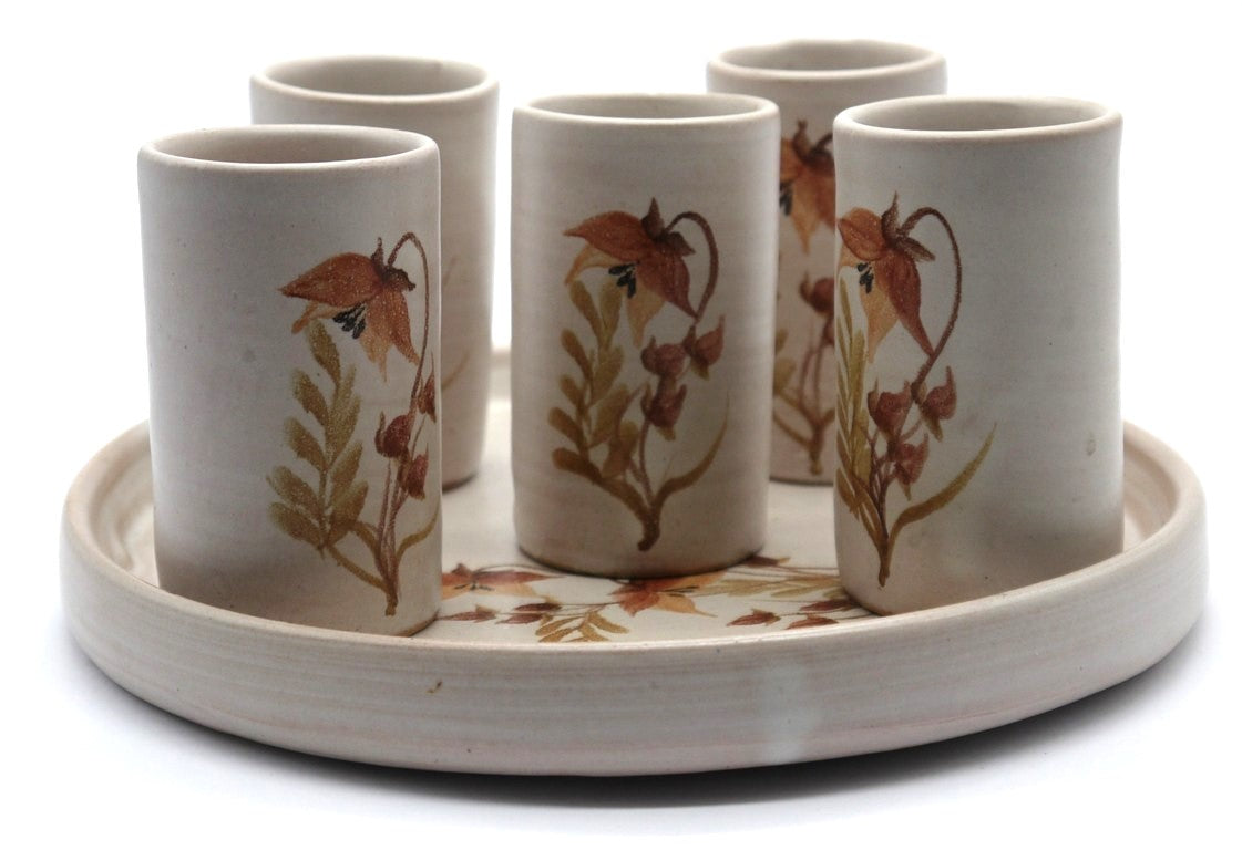 Rustic Coffee/Liquor Set with Tray - Period: 1990