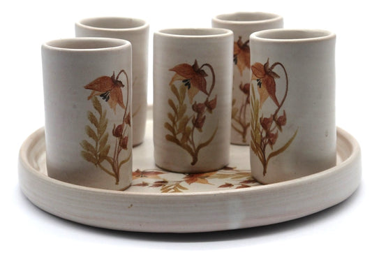 Rustic Coffee/Liquor Set with Tray - Period: 1990