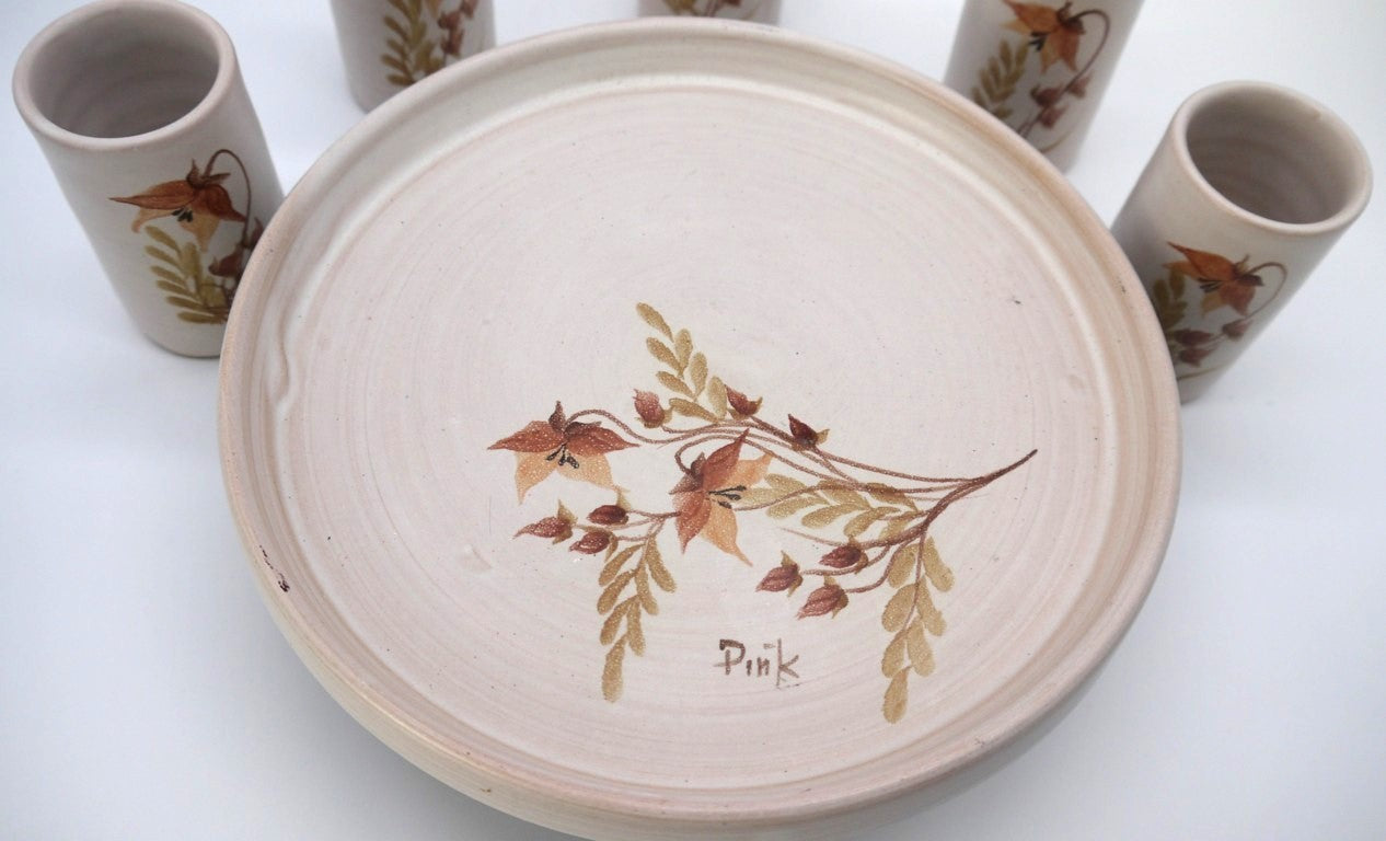 Rustic Coffee/Liquor Set with Tray - Period: 1990