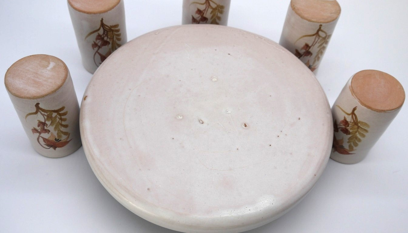 Rustic Coffee/Liquor Set with Tray - Period: 1990