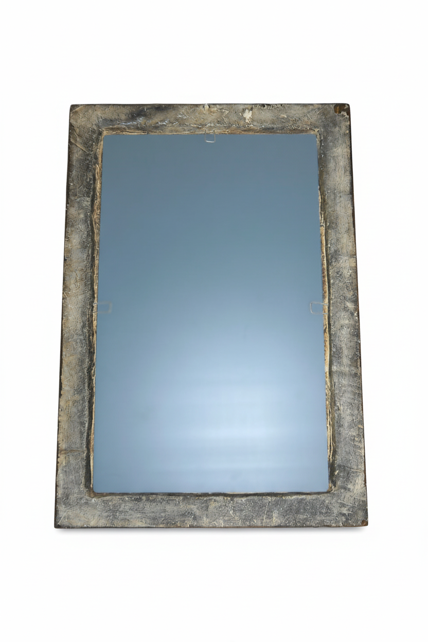 Specchio da parete Anticato in Bronzo pesante-dettaglio retro