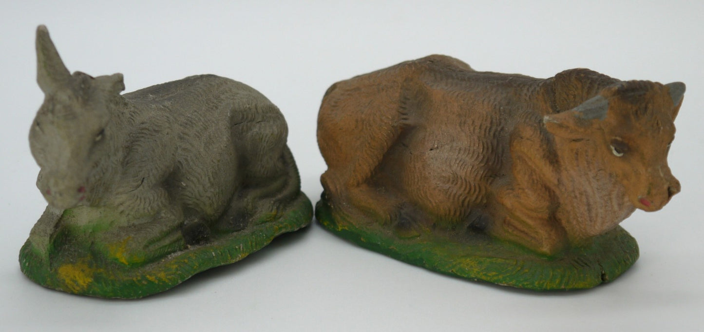 Statuine Presepe d'epoca Natività-articoli artigianali Italiani-Epoca:1940/50