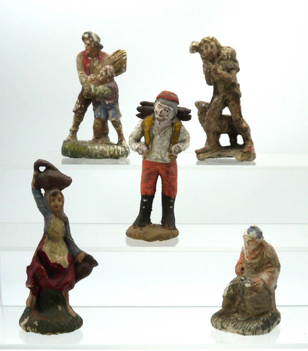 Figurines en plâtre représentant une crèche - Période : 1920/1930