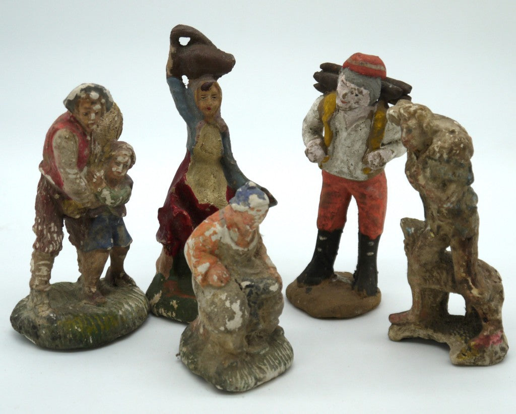 Figurines en plâtre représentant une crèche - Période : 1920/1930