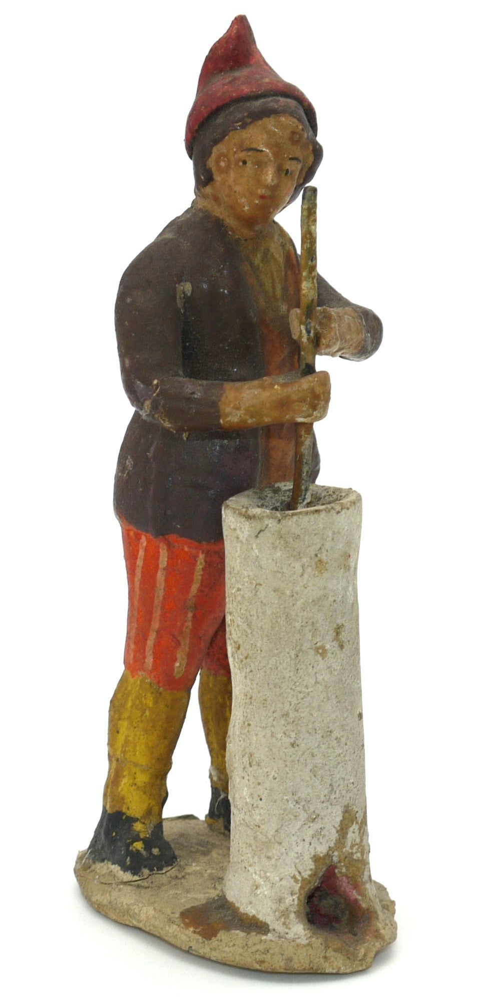 Figurines de la Nativité vintage en terre cuite, faites à la main - Période : 1950/1955