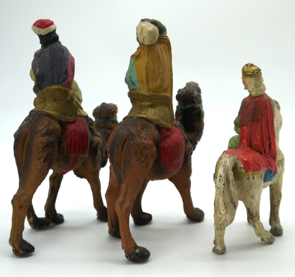 Re Magi terracotta statuine fatte a mano 1950 retro 