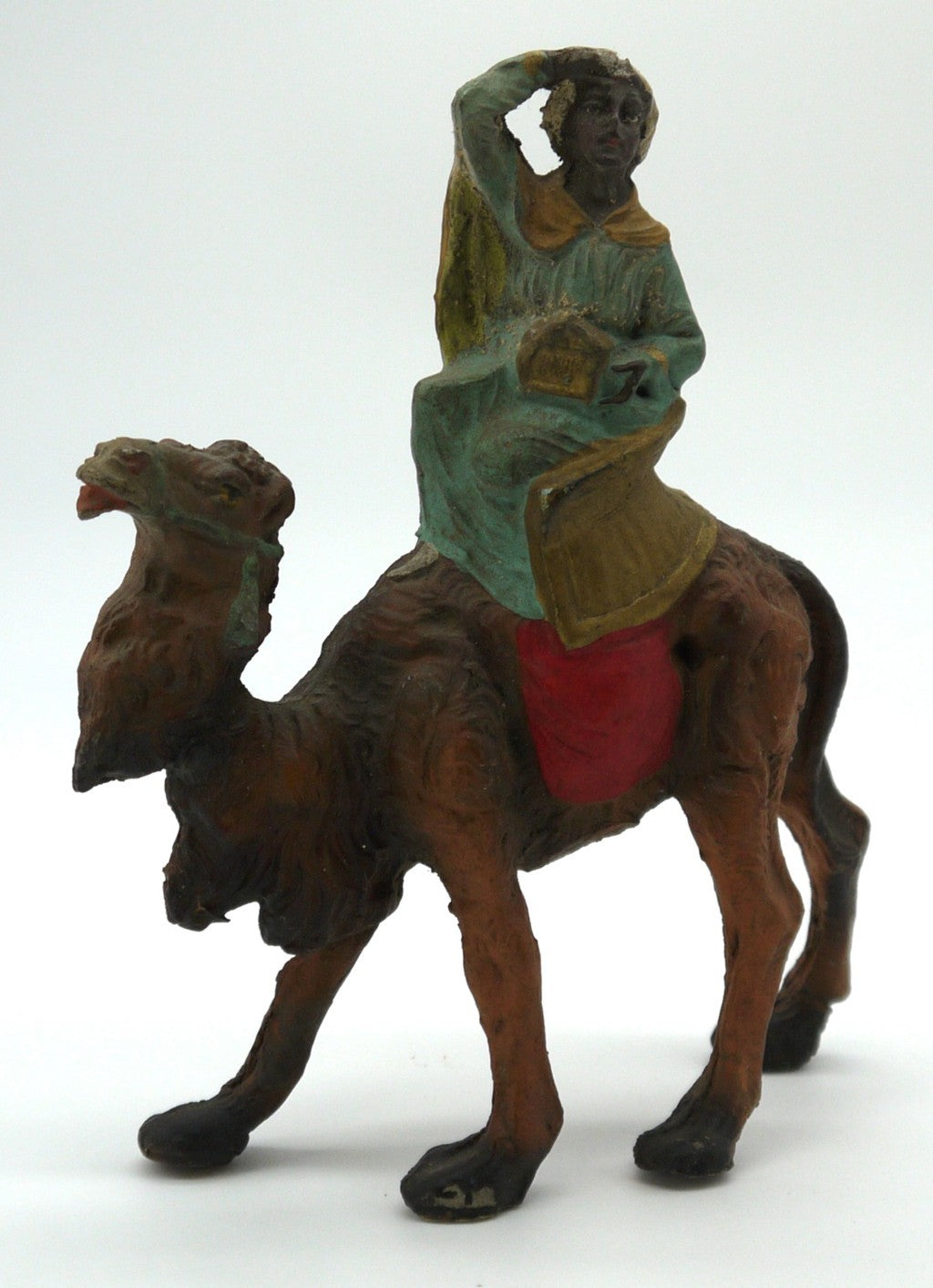 Figurines anciennes de collection en terre cuite représentant les Rois mages - Période : 1950/1955