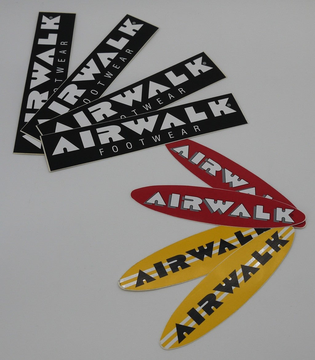 Stickers vintage Originali "Airwalk" -8 pz- Epoca:1995/1996