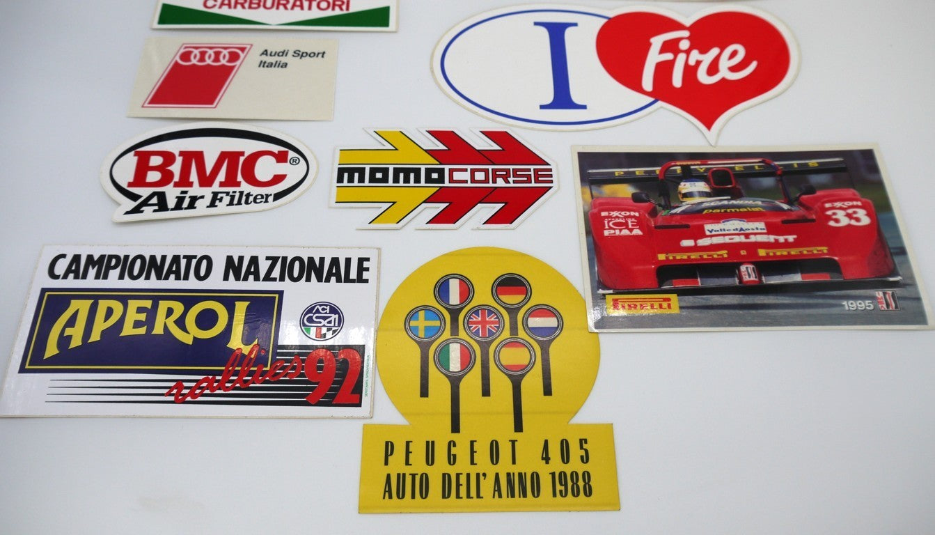 Stickers vintage Originali "Automobilismo anni 80/90" -10 pz-