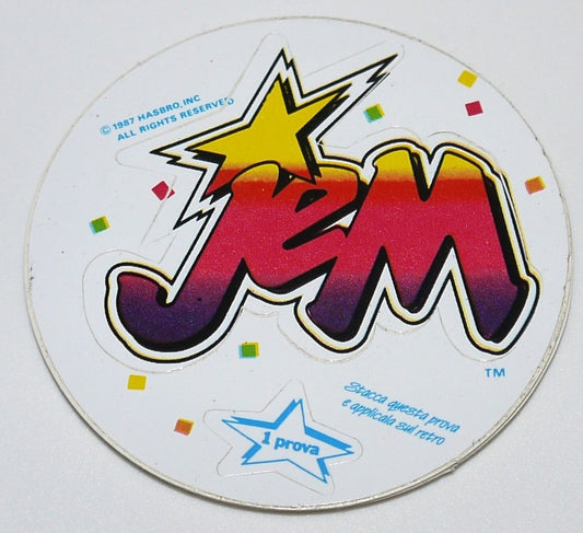 Stickers vintage Jem (Jem and the Holograms) -10 pz- Epoca:1987/88
