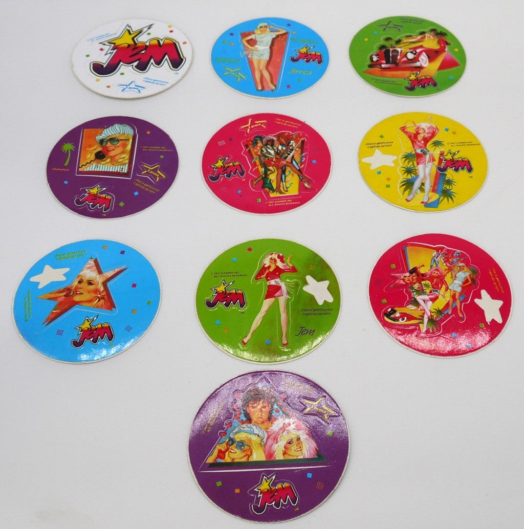 Autocollants vintage Jem (Jem et les Hologrammes) - 10 pièces - Période : 1987/88