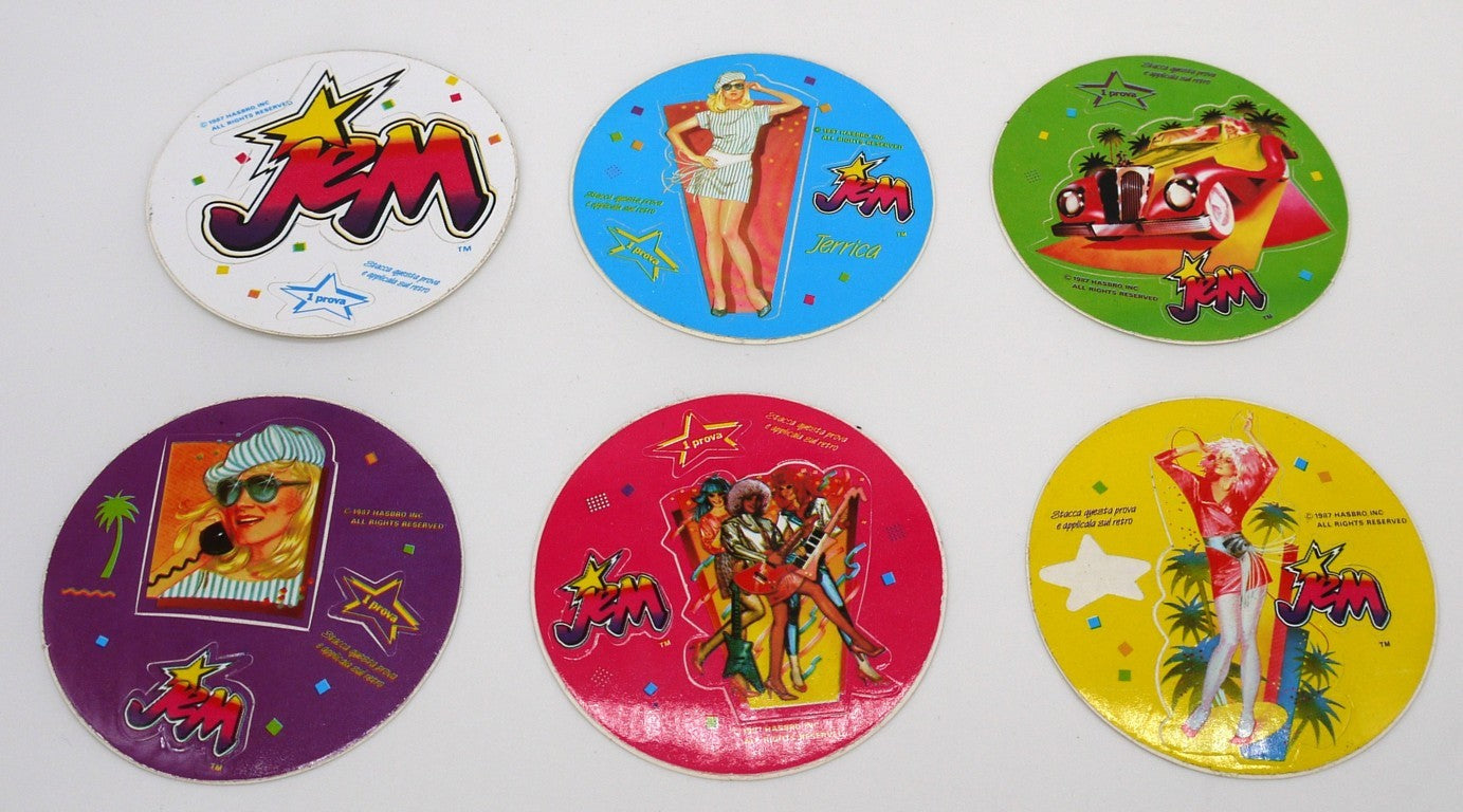 Autocollants vintage Jem (Jem et les Hologrammes) - 10 pièces - Période : 1987/88