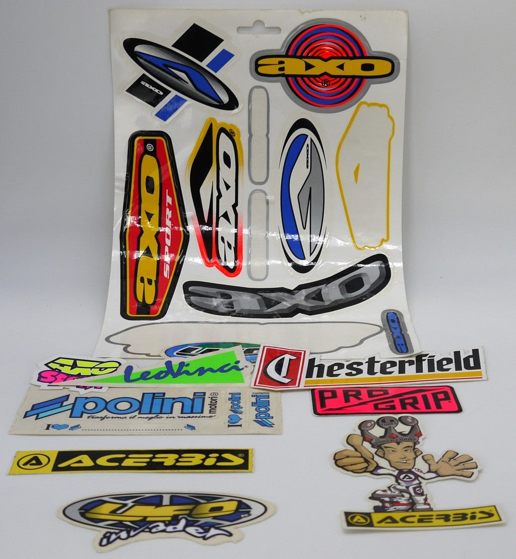 Autocollants vintage originaux « Motocross années 90 » - 10 pièces + 1 gratuit. Période : 1990/95