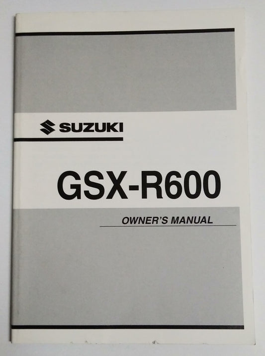 Manuale d'Uso Originale Suzuki GSX-R600 K3 – Owner's Manual OEM Inglese – Epoca: 2003 copertina frontale