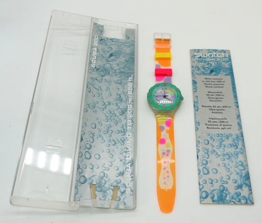 Swatch Scuba 200 modello “Sea Grapes” SDK105, anno 1992, in condizioni Full Set NOS