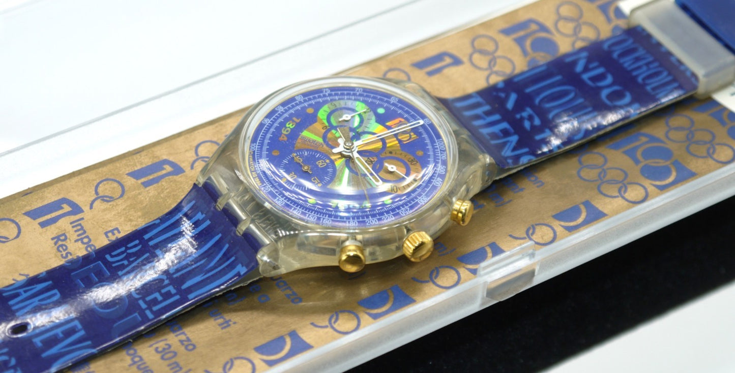 Swatch Chrono Olympic Special SCZ101 – Full Set NOS-Epoca:1994