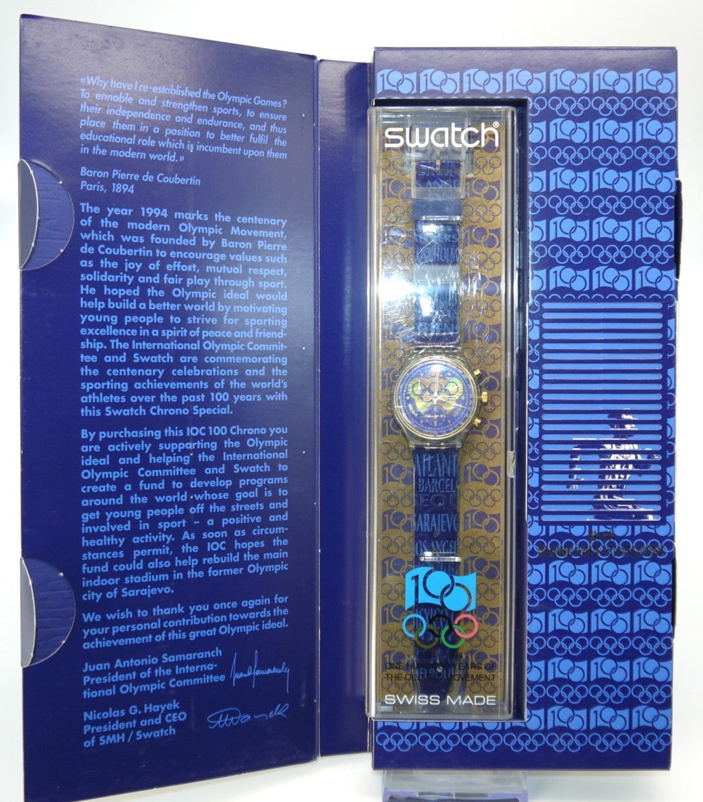Swatch Chrono Olympic Special SCZ101 – Full Set NOS-Epoca:1994