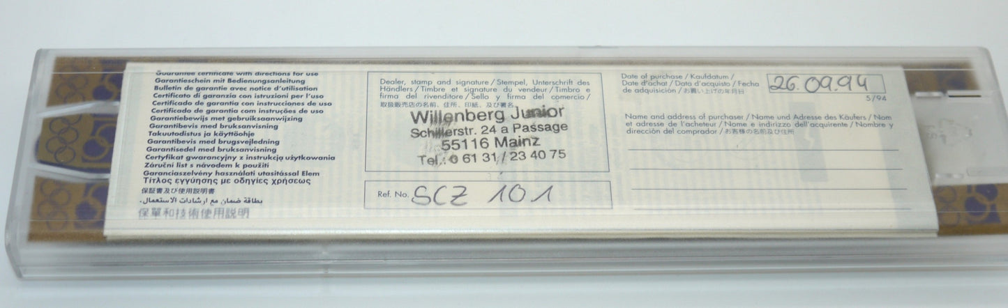 Swatch SCZ101 “IOC 100 Years / Olympic Special” dettaglio certificato