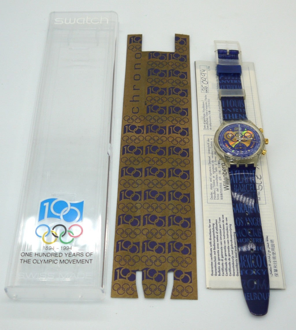 Swatch Chrono Olympic Special SCZ101 – Full Set NOS-Epoca:1994