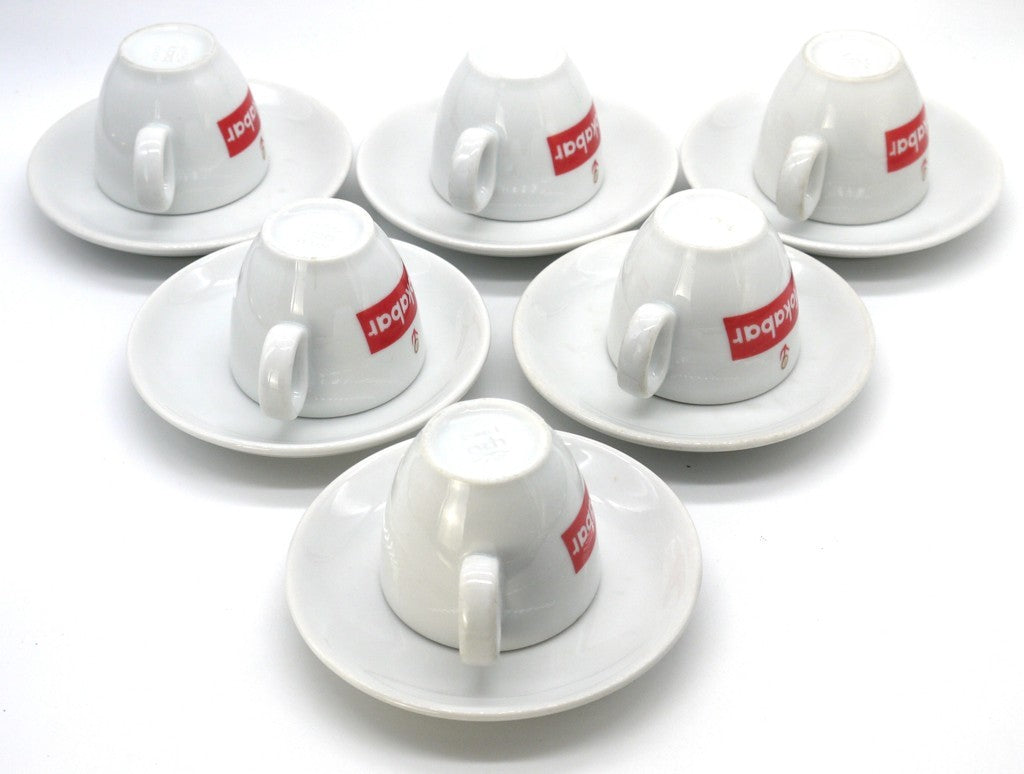 Tazzine Espresso IPA Italy Mokabar Set 6 pz– Porcellana  Bar – Epoca: 2000–2010