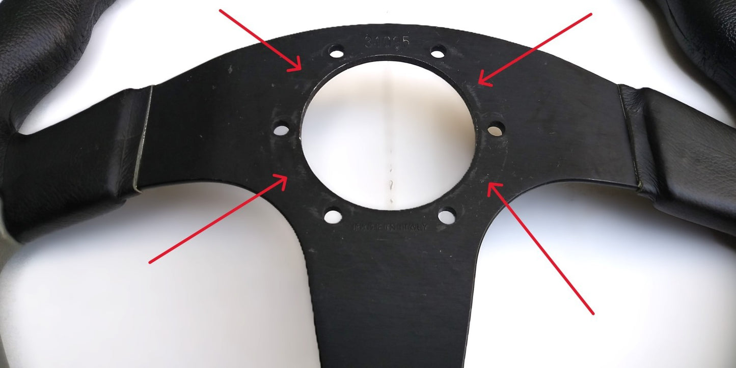 Nardi -Volante in pelle bicolore 3 razze-Epoca:1995