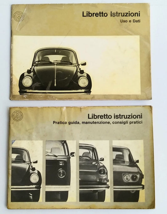 Original VW Beetle and Type 1, 2, 3, and 4 Owner's Manuals - Set of 2 - Period: 1972