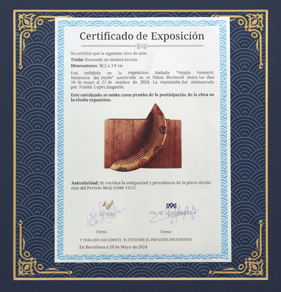 Japanese Meiji Kinzushi GeishaPeriodo Meiji (1868-1912) Certficato originalità ed Esposizione