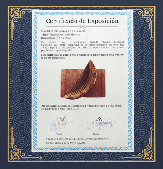 Japanese Meiji Kinzushi GeishaPeriodo Meiji (1868-1912) Certficato originalità ed Esposizione