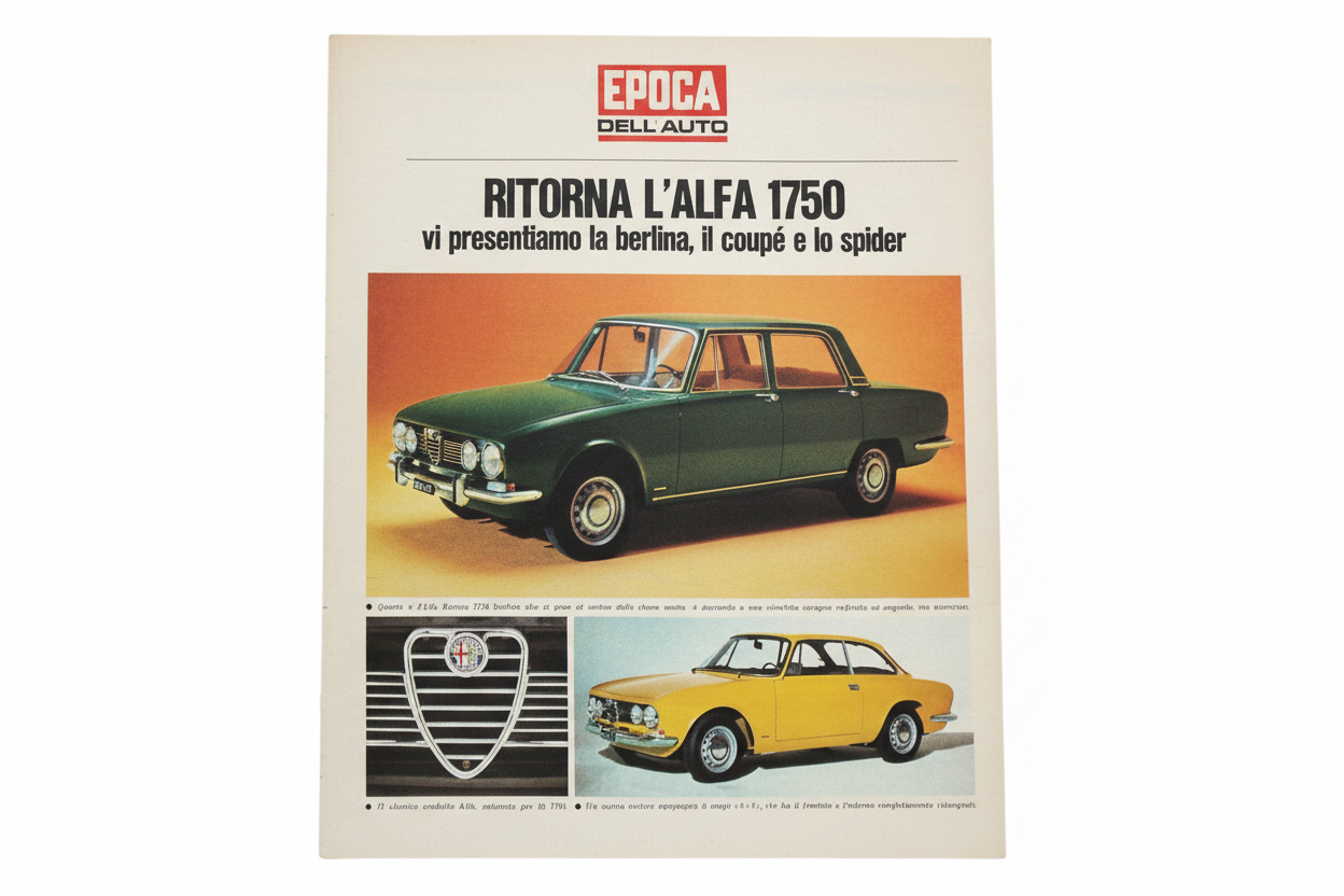 Rivista "EPOCA" con supplemento "EPOCA-AUTO" Alfa Romeo 1750-Epoca: 1968