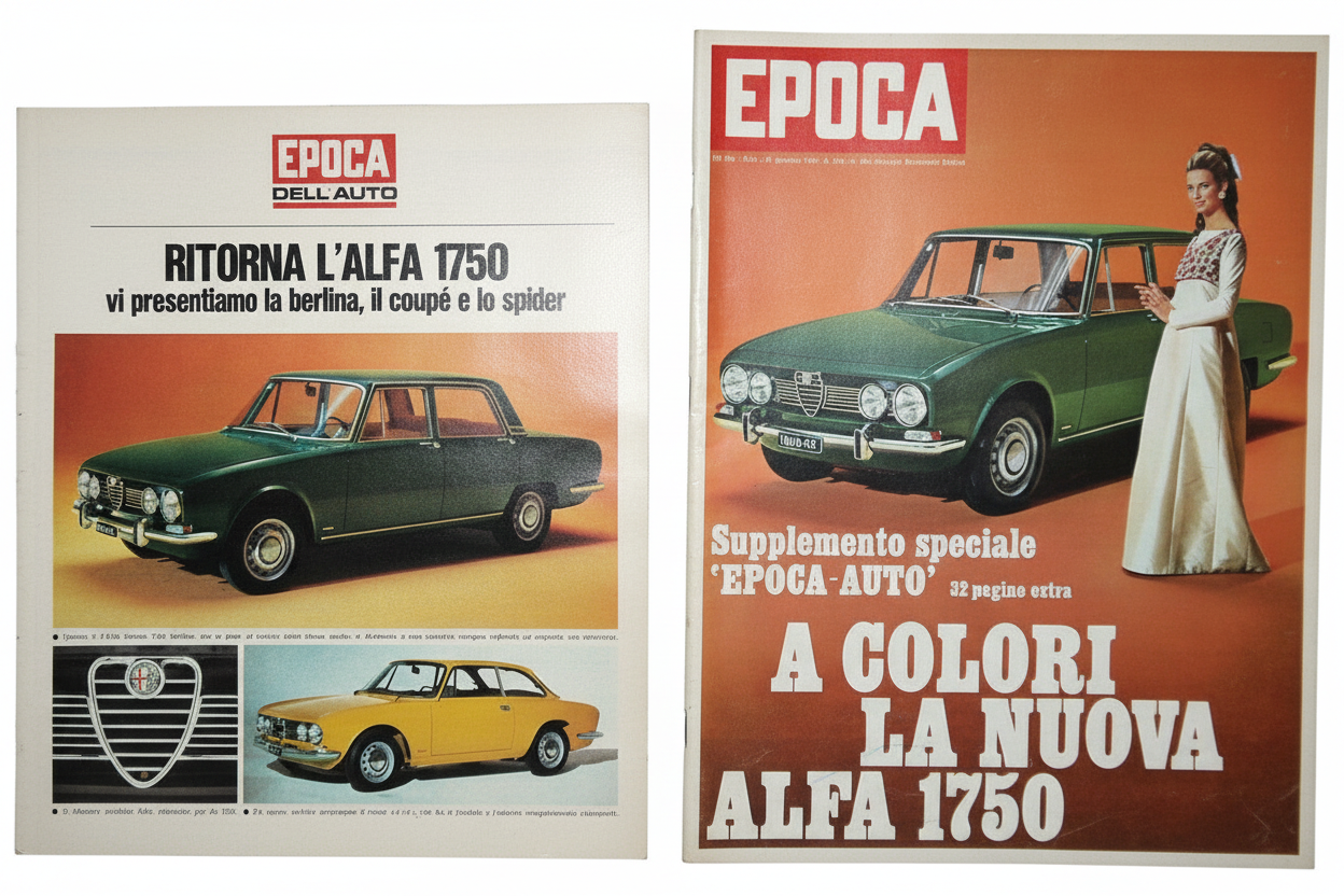 Rivista "EPOCA" con supplemento "EPOCA-AUTO" Alfa Romeo 1750-Epoca: 1968