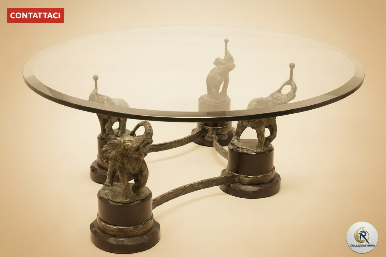 Tavolino foto vera con badge CONTATTACI